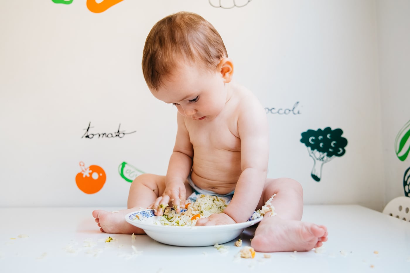 Baby Playing his Food